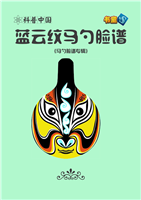 蓝云纹马勺脸谱